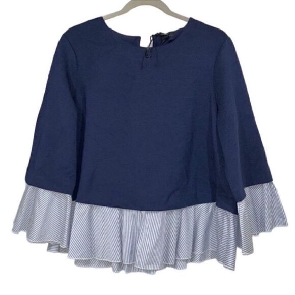 Halogen Blue/White Top(Size Medium) - Picture 1 of 6